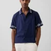 Ležérní košile z lnu a bavlny s rovným lemem