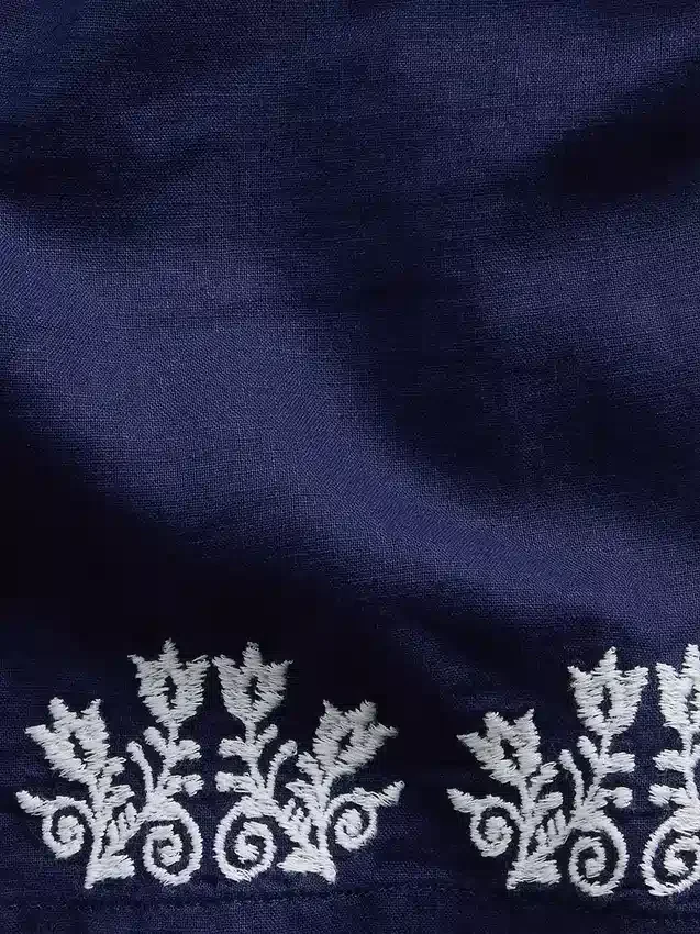 Ležérní košile z lnu a bavlny s rovným lemem
