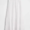 Maxi sukně z bavlněné gázy s volánky