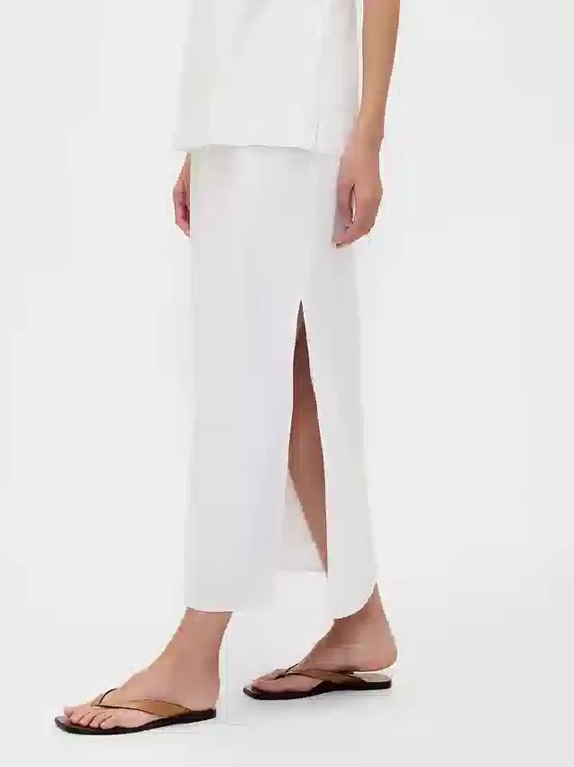 Maxi sukně ze směsi lnu