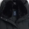 Midi péřová bunda s lemováním z umělé kožešiny