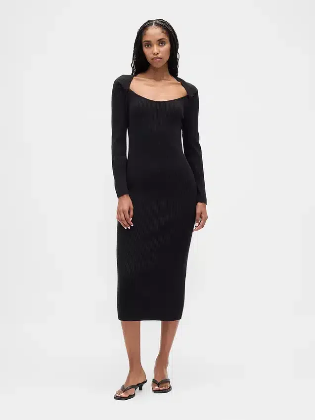 Midi svetrové šaty z materiálu CashSoft Rib