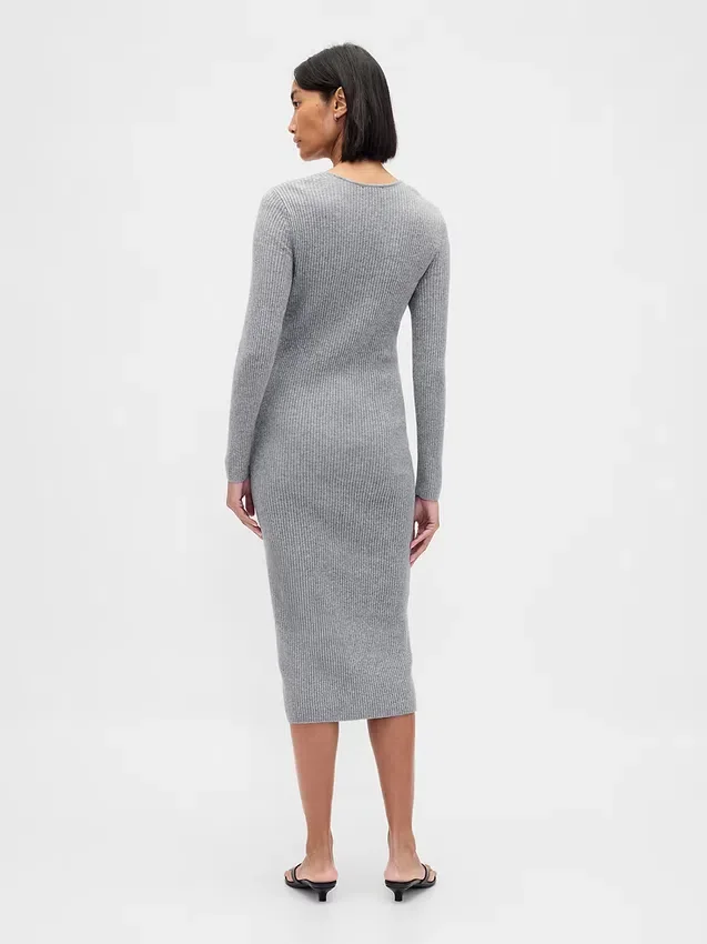 Midi svetrové šaty z materiálu CashSoft Rib