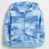 Mikina s kapucí a zipem Vintagesoft Camo pro miminka a Batolata