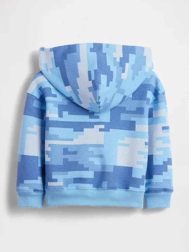 Mikina s kapucí a zipem Vintagesoft Camo pro miminka a Batolata