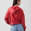 Mikina s kapucí a zipem z měkkého froté Vintagesoft