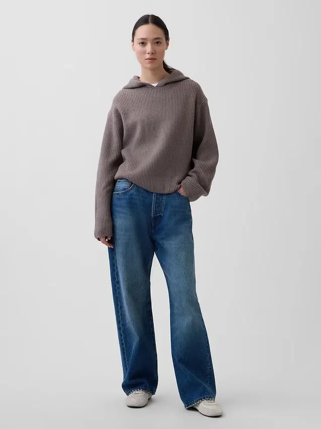Mikina s kapucí CashSoft Oversized Shaker-Stitch