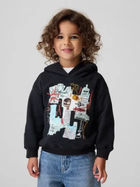 Mikina s kapucí Jean-Michel Basquiat pro batolata z materiálu Vintagesoft