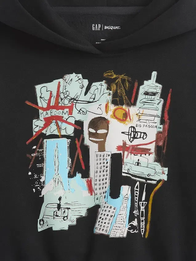 Mikina s kapucí Jean-Michel Basquiat pro batolata z materiálu Vintagesoft