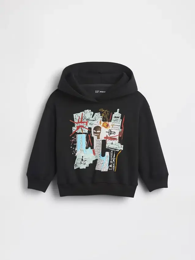 Mikina s kapucí Jean-Michel Basquiat pro batolata z materiálu Vintagesoft