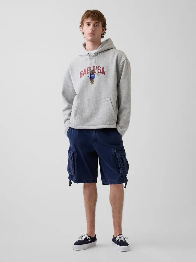 Mikina s kapucí Vintagesoft Oversized Americana Logo
