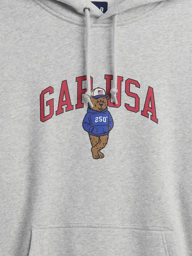 Mikina s kapucí Vintagesoft Oversized Americana Logo