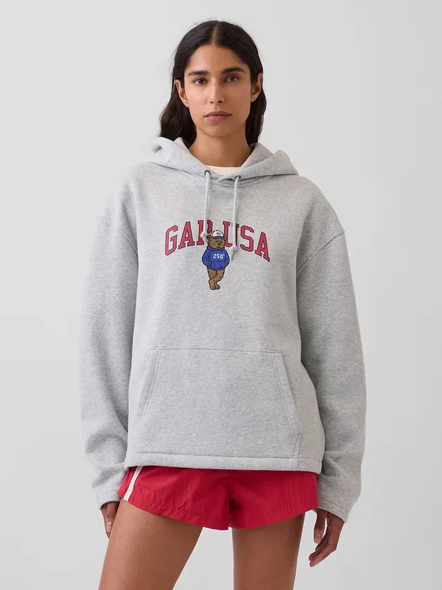 Mikina s kapucí Vintagesoft Oversized Americana Logo