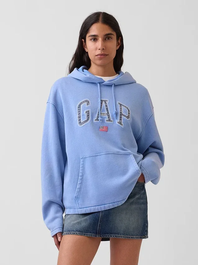 Mikina s kapucí Vintagesoft Oversized Americana Logo