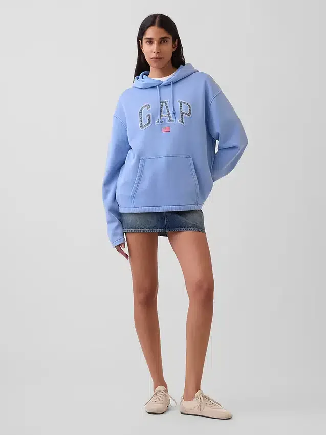 Mikina s kapucí Vintagesoft Oversized Americana Logo