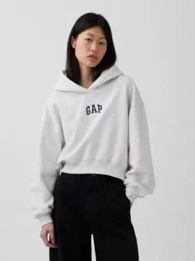 Mikina s kapucí Vintagesoft Oversized Crop Logo