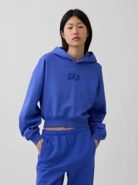 Mikina s kapucí Vintagesoft Oversized Crop Logo