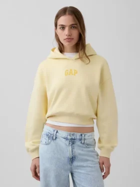 Mikina s kapucí Vintagesoft Oversized Crop Logo