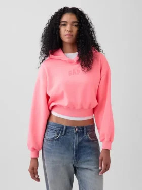 Mikina s kapucí Vintagesoft Oversized Crop Logo