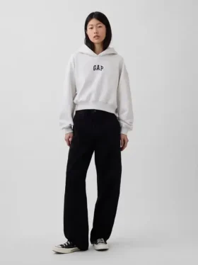 Mikina s kapucí Vintagesoft Oversized Crop Logo