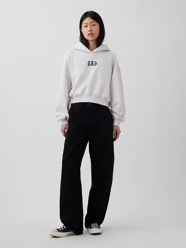 Mikina s kapucí Vintagesoft Oversized Crop Logo