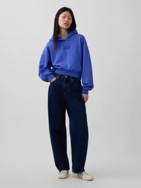 Mikina s kapucí Vintagesoft Oversized Crop Logo