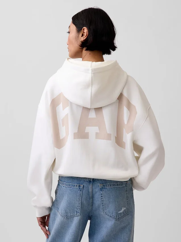 Mikina s kapucí Vintagesoft Oversized Crop Logo