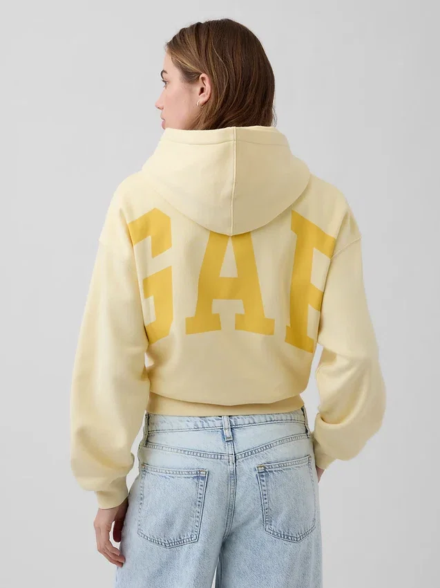 Mikina s kapucí Vintagesoft Oversized Crop Logo