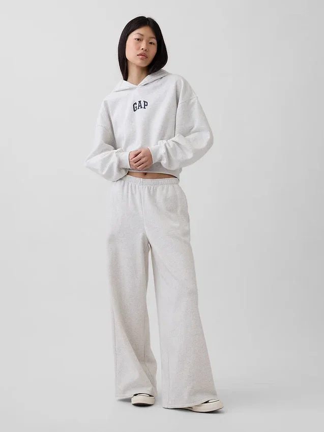 Mikina s kapucí Vintagesoft Oversized Crop Logo