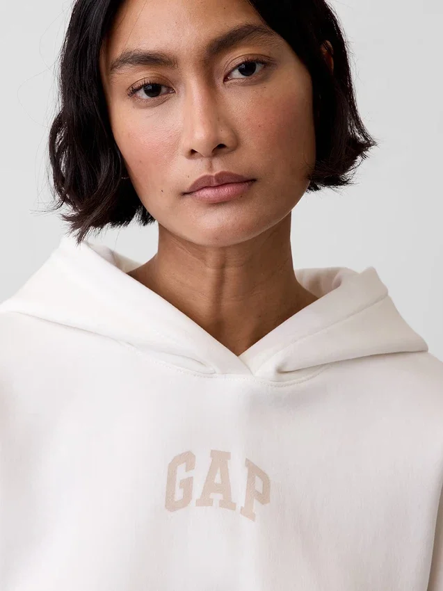 Mikina s kapucí Vintagesoft Oversized Crop Logo