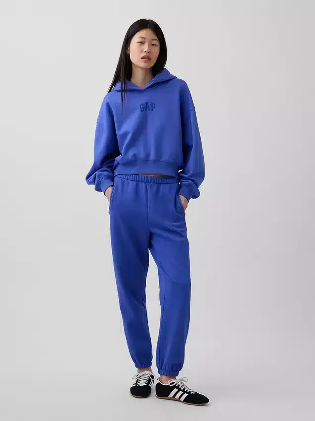 Mikina s kapucí Vintagesoft Oversized Crop Logo