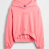 Mikina s kapucí Vintagesoft Oversized Crop Logo