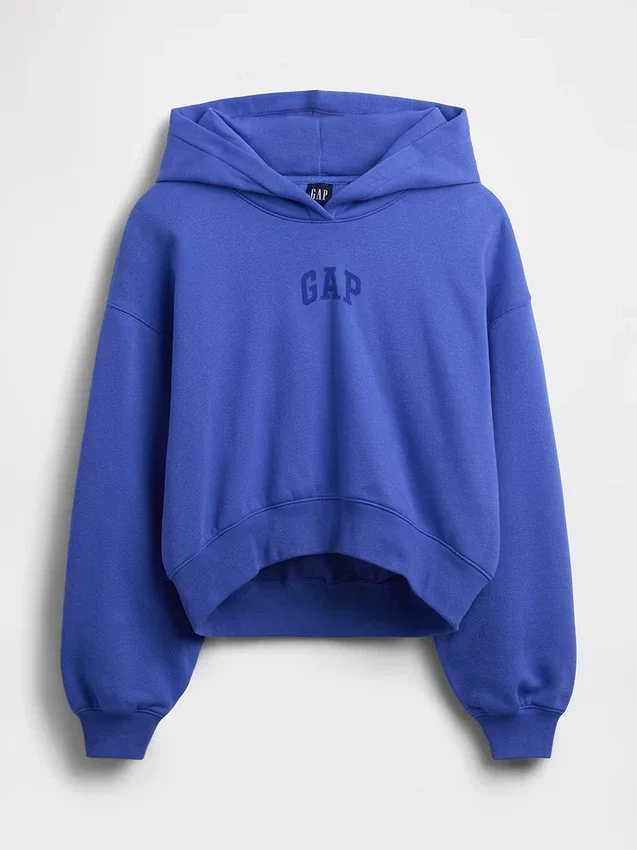 Mikina s kapucí Vintagesoft Oversized Crop Logo