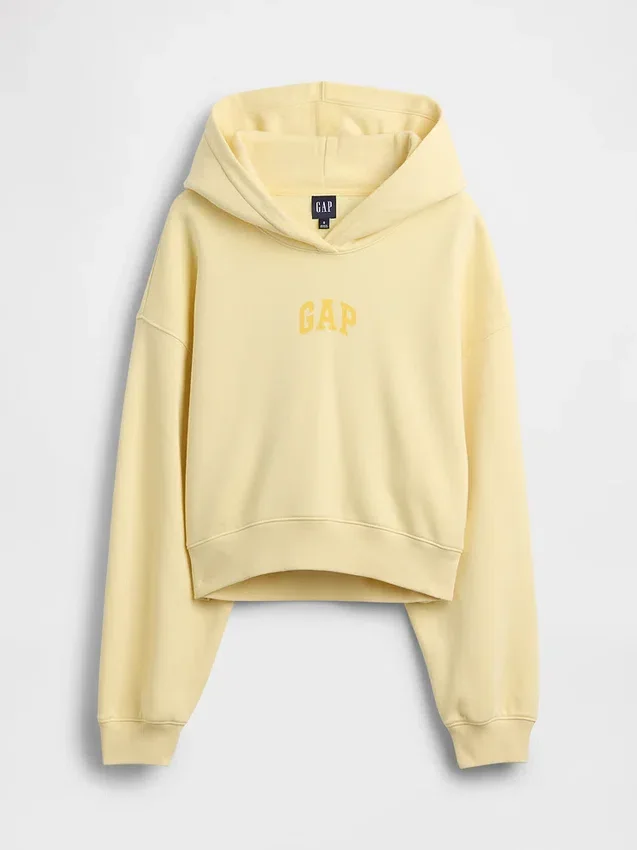 Mikina s kapucí Vintagesoft Oversized Crop Logo