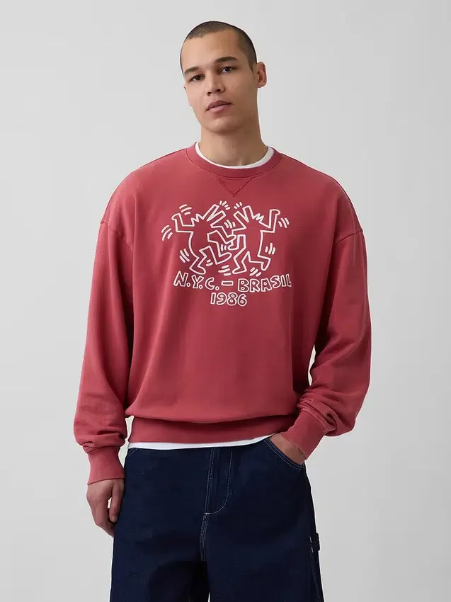 Mikina s logem Keith Haring z těžkého materiálu