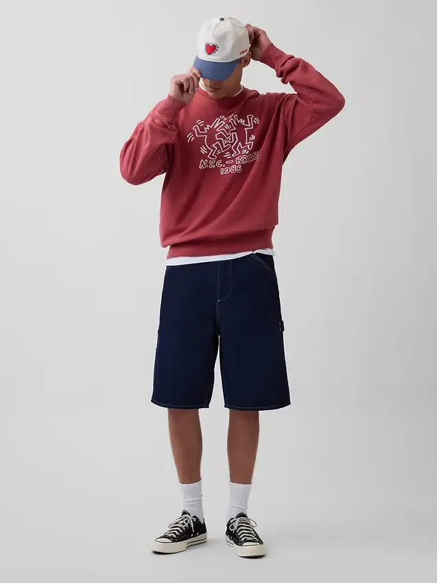 Mikina s logem Keith Haring z těžkého materiálu