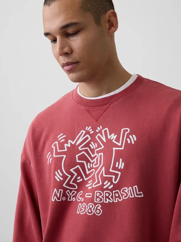 Mikina s logem Keith Haring z těžkého materiálu