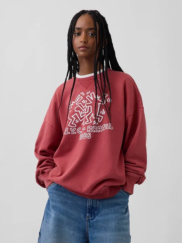 Mikina s logem Keith Haring z těžkého materiálu