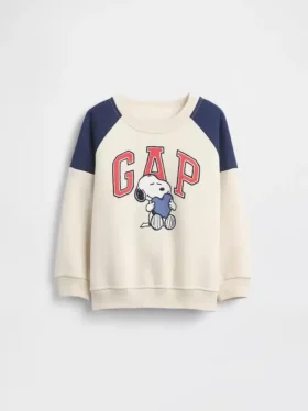 Mikina s raglánovými rukávy a logem Snoopy pro miminka a batolata