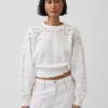 Mikina Vintagesoft Oversized Eyelet Crop