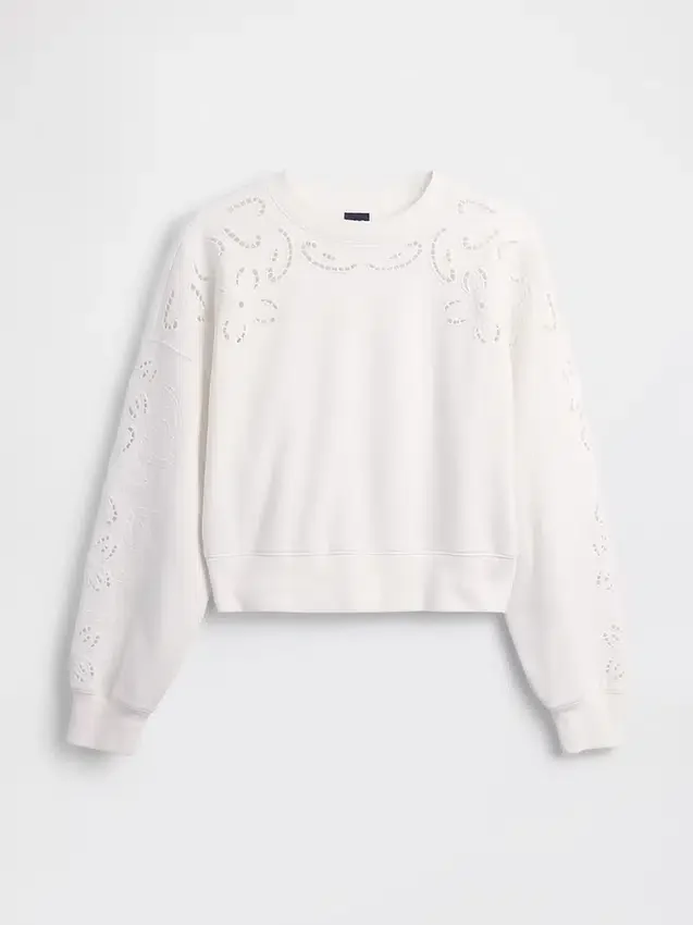 Mikina Vintagesoft Oversized Eyelet Crop