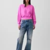 Mikina Vintagesoft s oversized střihem a výstřihem do V