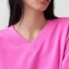 Mikina Vintagesoft s oversized střihem a výstřihem do V
