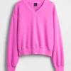 Mikina Vintagesoft s oversized střihem a výstřihem do V