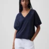 Mikina Vintagesoft Terry s oversized výstřihem do V