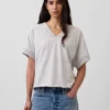 Mikina Vintagesoft Terry s oversized výstřihem do V