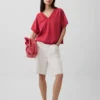 Mikina Vintagesoft Terry s oversized výstřihem do V
