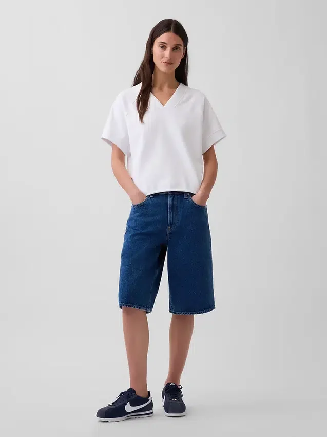 Mikina Vintagesoft Terry s oversized výstřihem do V