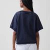 Mikina Vintagesoft Terry s oversized výstřihem do V