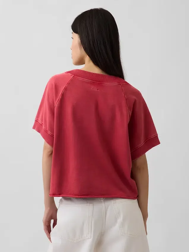 Mikina Vintagesoft Terry s oversized výstřihem do V